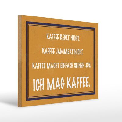 Cartello in legno con scritta "Mi piace il caffè" regalo 40x30 cm