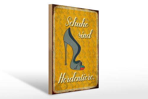 Holzschild Spruch 30x40cm Schuhe sind Herdentiere