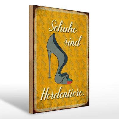 Holzschild Spruch 30x40cm Schuhe sind Herdentiere