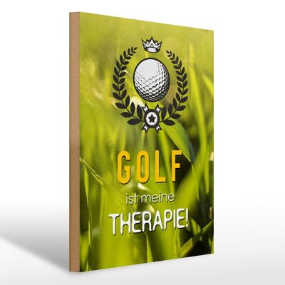 Holzschild Spruch 30x40cm Golf ist meine Therapie Geschenk