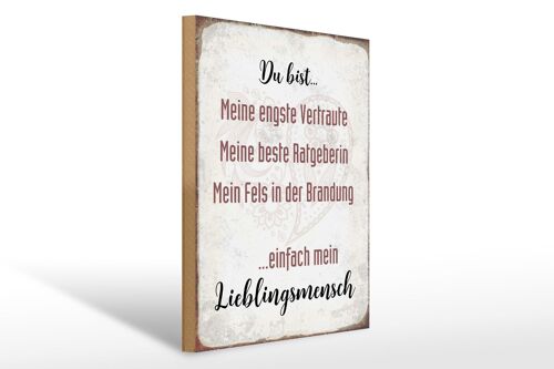 Holzschild Spruch 30x40cm du bist einfach Lieblingsmensch