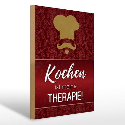 Holzschild Spruch 30x40cm Kochen ist meine Therapie