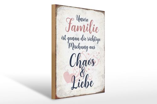 Holzschild Spruch 30x40cm unsere Familie Geschenk