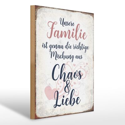 Holzschild Spruch 30x40cm unsere Familie Geschenk