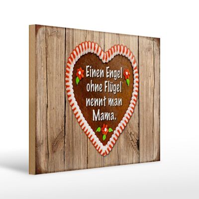 Holzschild Spruch 40x30cm Engel ohne Flügel nennt man Mama