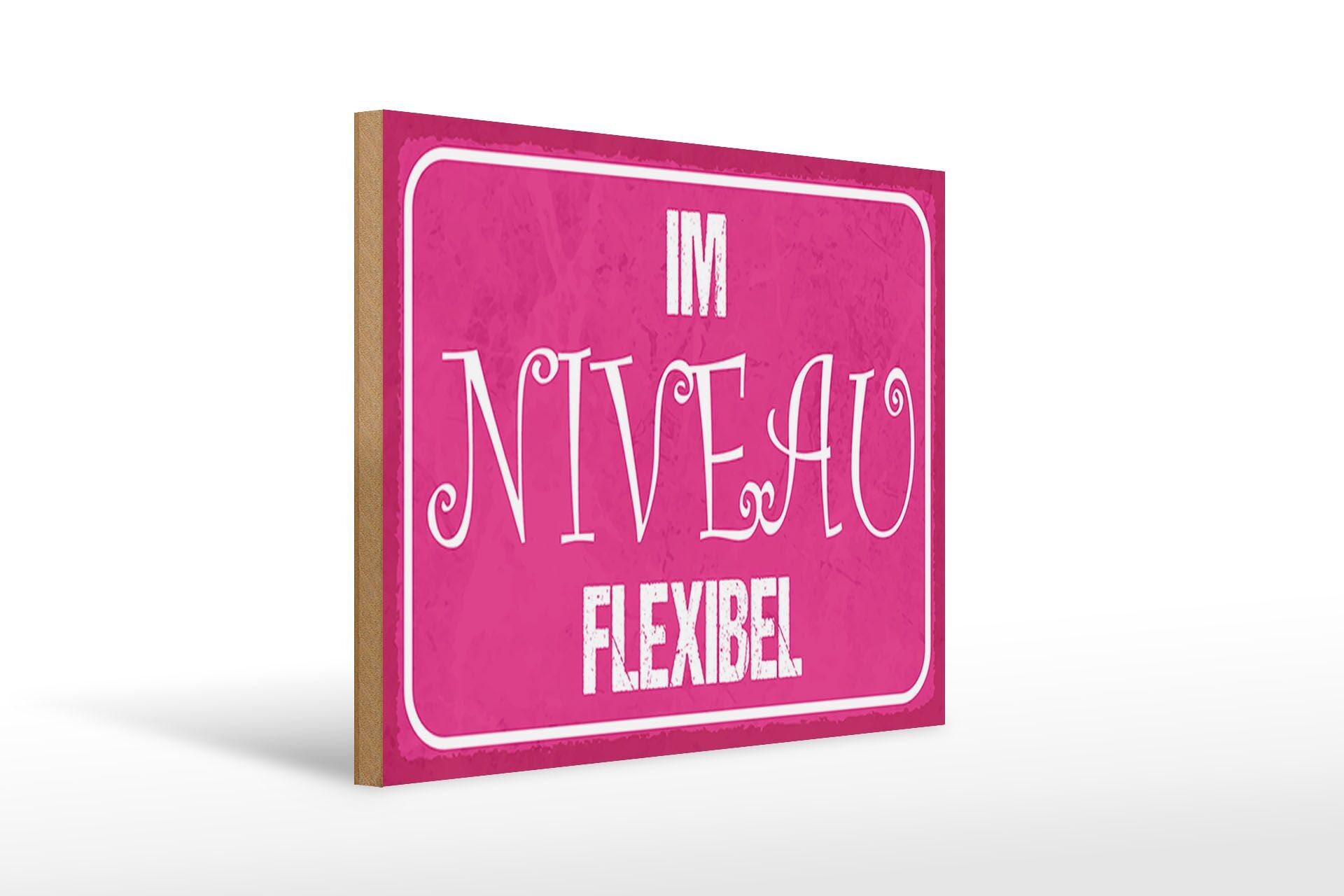 Cartello in legno con scritta 40x30 cm In LEVEL regalo flessibile