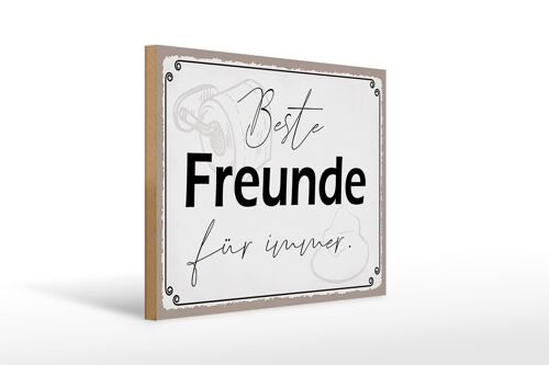 Holzschild Spruch 40x30cm beste Freunde für immer