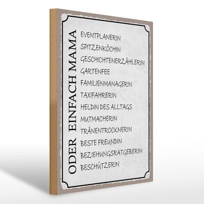 Holzschild Spruch 30x40cm Mama Familienmanagerin Freundin