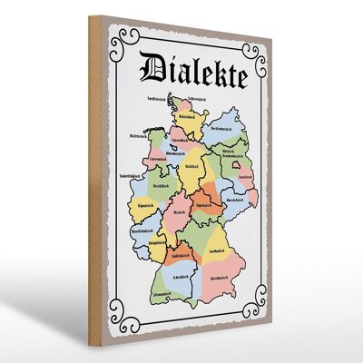 Holzschild Spruch 30x40cm Dialekte Karte Bundesländer