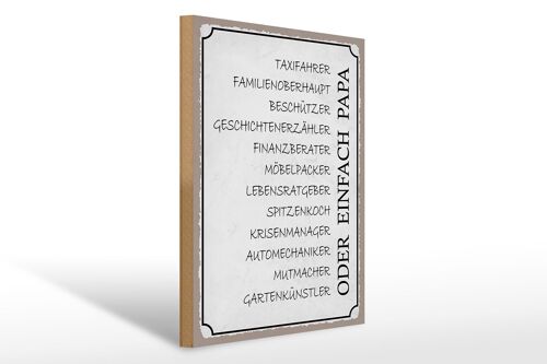 Holzschild Spruch 30x40cm Papa Taxifahrer Beschützer