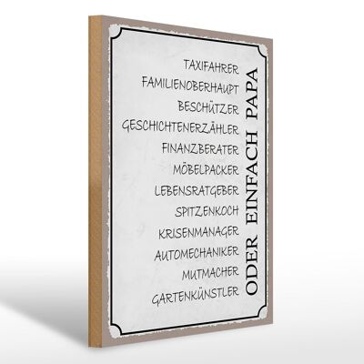 Holzschild Spruch 30x40cm Papa Taxifahrer Beschützer