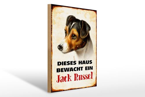 Holzschild Hund 30x40cm dieses Haus bewacht Jack Russel