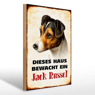 Holzschild Hund 30x40cm dieses Haus bewacht Jack Russel