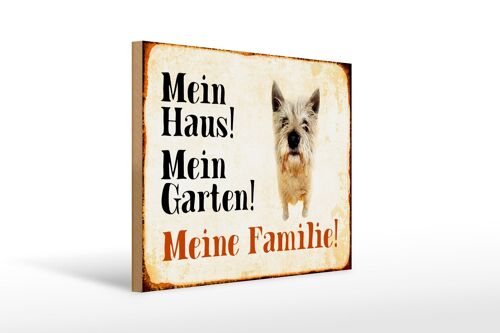 Holzschild Hund 40x30cm Yorkshire mein Haus Garten Familie