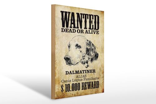 Holzschild Hund 30x40cm wanted dead Dalmatiner Geschenk
