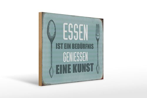 Holzschild Spruch 40x30cm Essen ist eine Kunst Geschenk