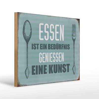 Holzschild Spruch 40x30cm Essen ist eine Kunst Geschenk