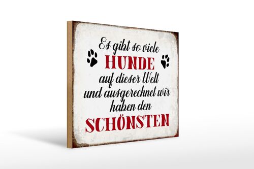 Holzschild Spruch 40x30cm es gibt so viele Hunde Geschenk