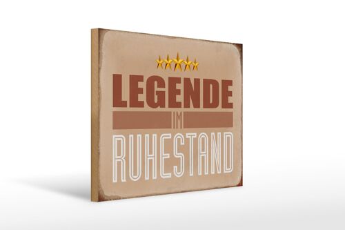 Holzschild Retro 40x30cm Legende im Ruhestand Geschenk