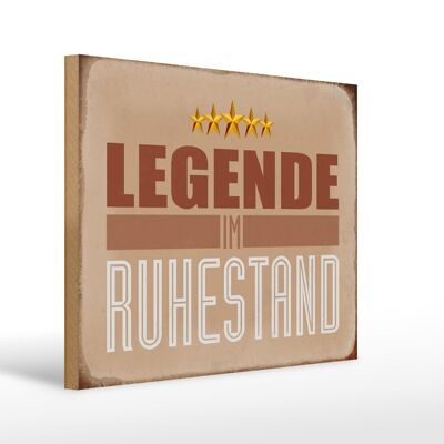 Holzschild Retro 40x30cm Legende im Ruhestand Geschenk