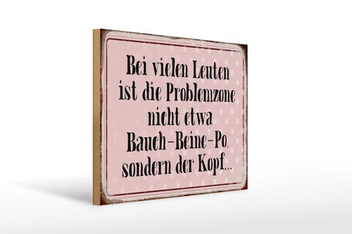 Holzschild Spruch 40x30cm Problemzone ist der Kopf Retro