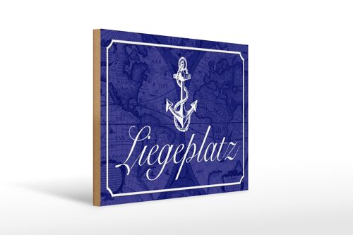 Holzschild Spruch 40x30cm Liegeplatz Anker Segel Boot