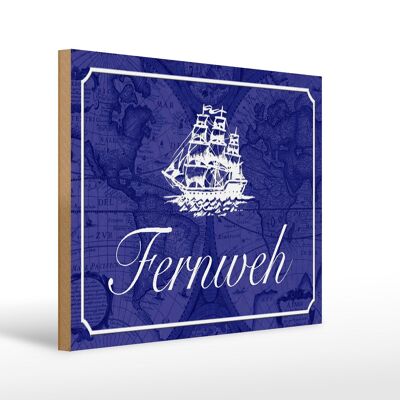 Letrero de madera que dice 40x30cm regalo del mar del barco de la pasión por los viajes