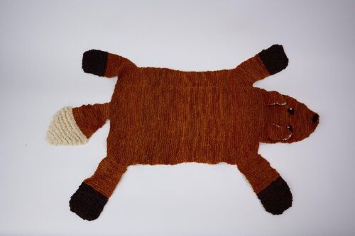 Fox rug in eco-responsible organic wool - FOXY - Kenana Knitters