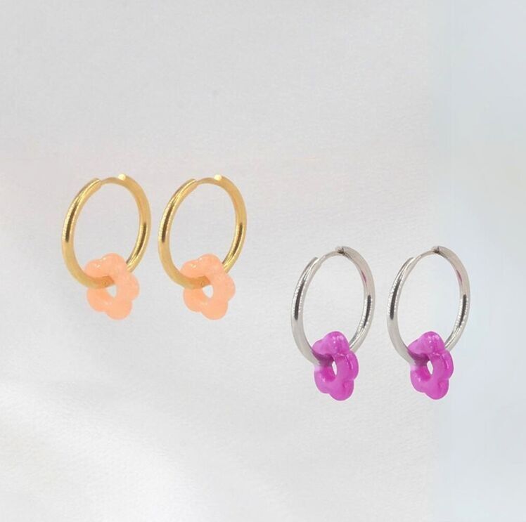 Set di 10 orecchini a cerchio Flory