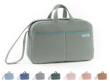 Sac de maternité bandoulière pour poussette et hôpital. Sac organisateur de grande capacité pratique et élégant. Produit fabriqué en Espagne. 16