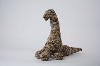Doudou brontosaure en pure laine Mérinos - fait main - NESSIE 5