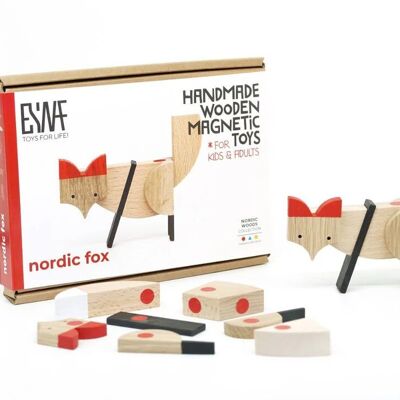 Wooden toy, handmade magnetic - Nordic Fox