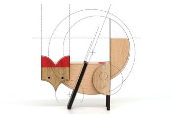 Jouet en bois, magnétique fait main - Renard Nordique 9