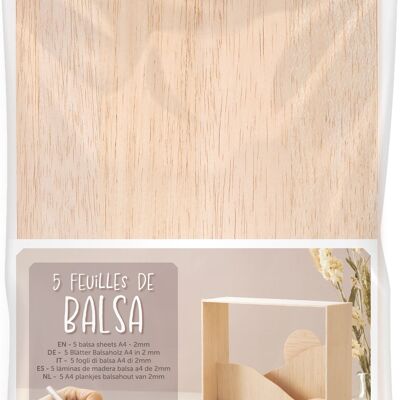 5 SHEETS OF BALSA A4 IN 2 MM