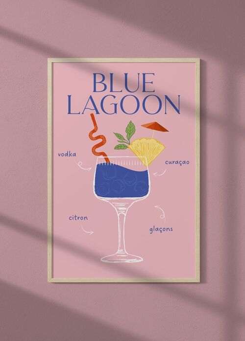 Affiche Cocktail Blue Lagoon 2