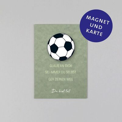 Set Magnet mit Postkarte Kylian Fußball