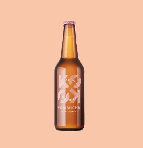 KOKO Kombucha - Pêche Sureau (Thé vert / Thé noir - Sans-alcool - Bio - Français - Sans gluten - Faible en sucres)