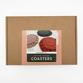 Macrame Kit Coasters - Terre cuite, avocat et biscuit - Kit d'artisanat pour adultes et adolescents 10