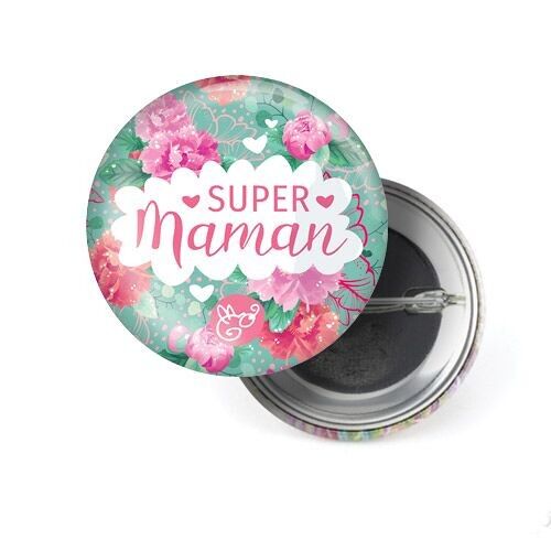 Badge Pivoines Maman