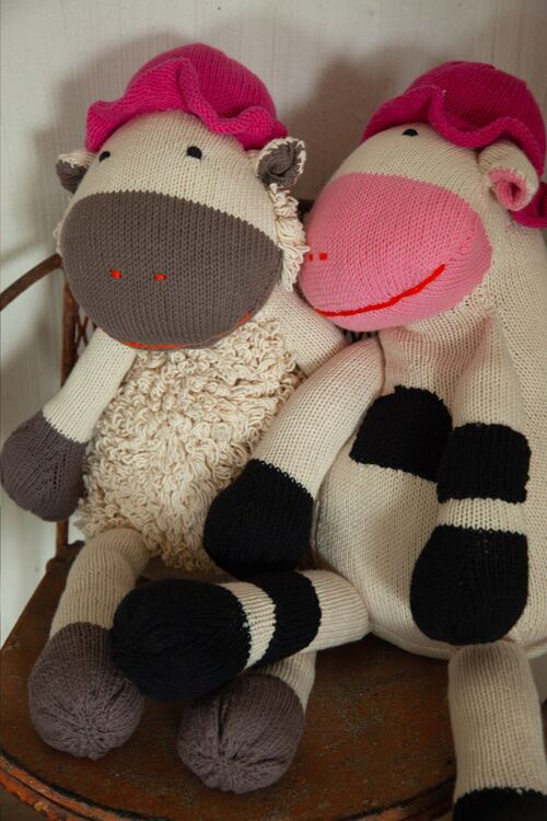 Eco-Friendly Plush Toy in GOTS Certified Organic Cotton - Sheep - HECTOR - Kenana Knitters
