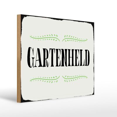 Cartello in legno con scritta "Garden Hero" da parete, 40 x 30 cm