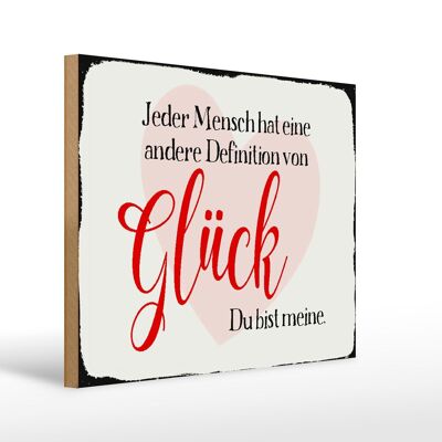 Holzschild Spruch 40x30cm jeder Mensch Glück du bist meine