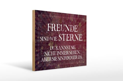 Holzschild Spruch 40x30cm Freunde sind wie Sterne Geschenk