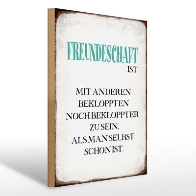 Holzschild Spruch 30x40cm Freundschaft ist mit anderen