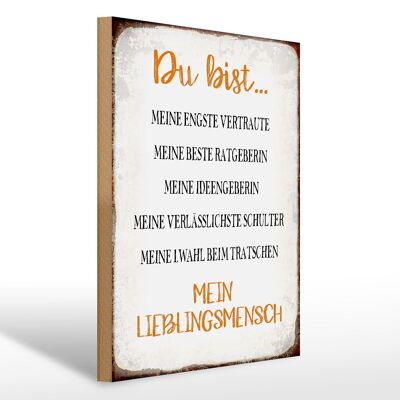 Holzschild Spruch 30x40cm du bist mein Lieblingsmensch