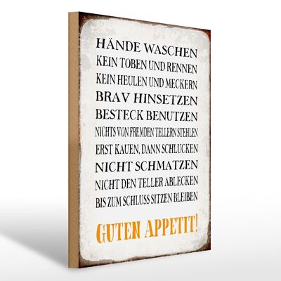 Holzschild Spruch 30x40cm Hände waschen guten Appetit