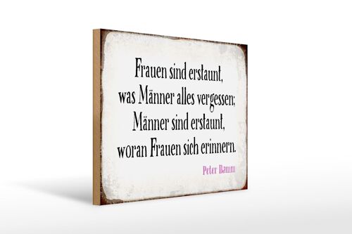 Holzschild Spruch 40x30cm Frauen Männer sind erstaunt was