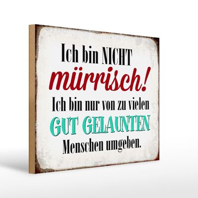 Holzschild Spruch 40x30cm ich bin nicht mürrisch bin nur