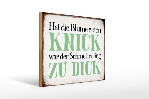 Holzschild Spruch 40x30cm Blume Knick Schmetterling dick