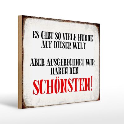 Holzschild Spruch 40x30cm wir haben den schönsten Hund